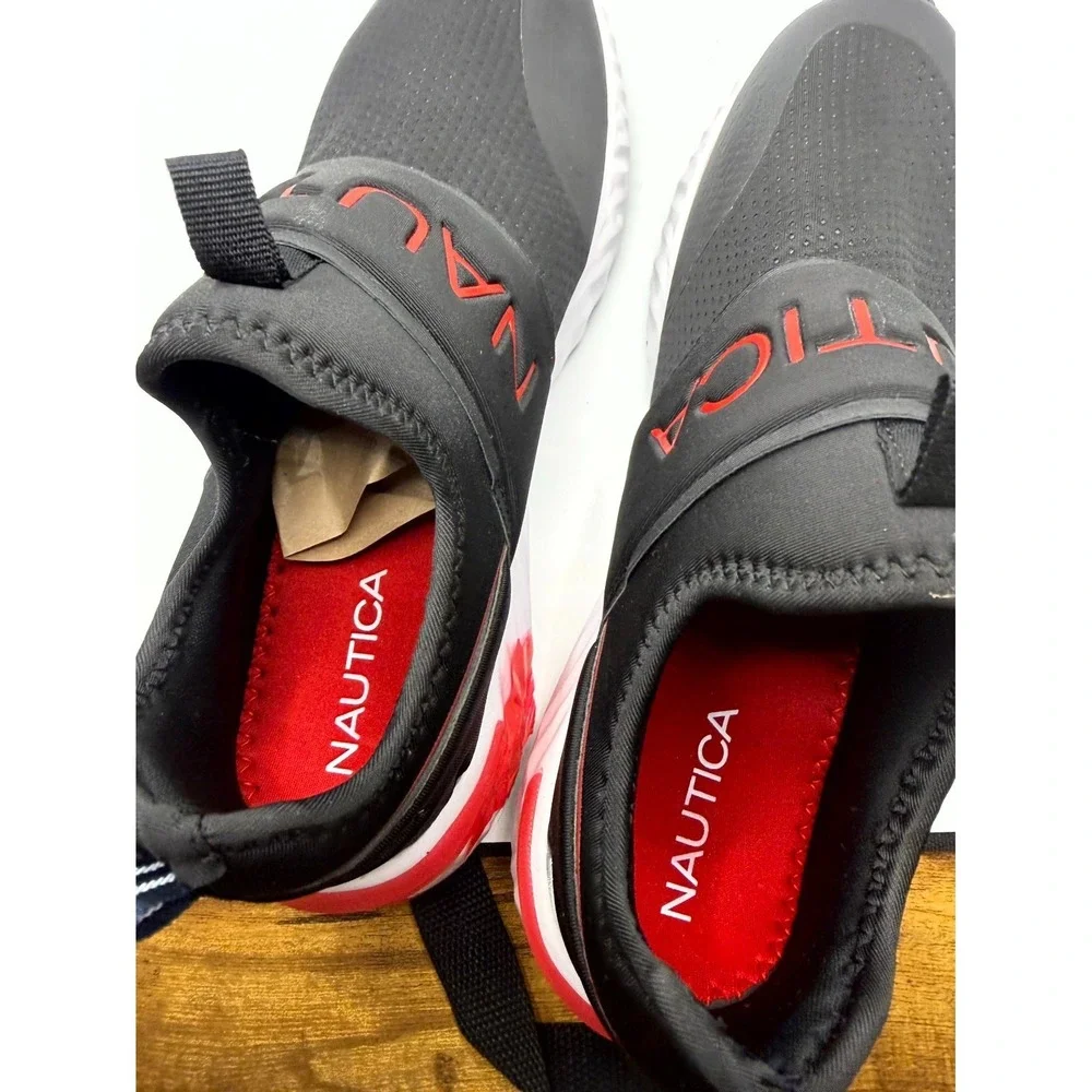 Nautica Zenton Men 11 Sneaker Black Low Top Casual Fashion Slip On Walking Shoes